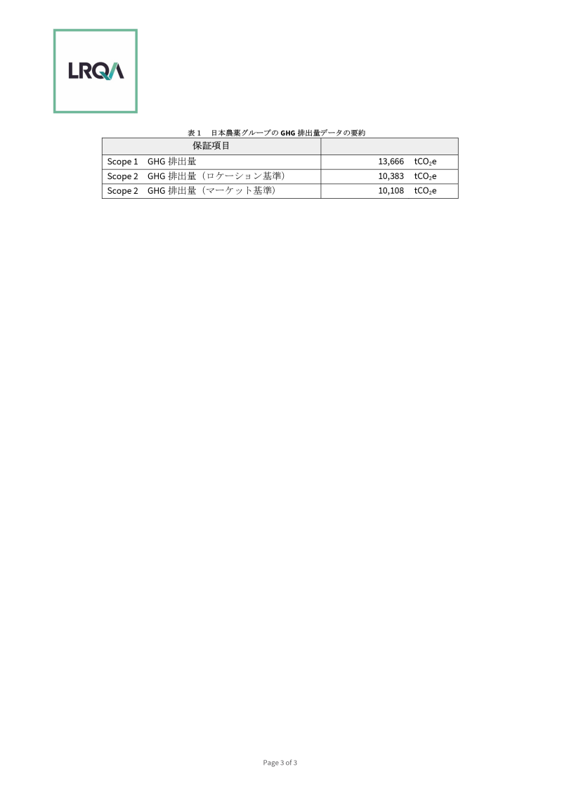 LRQAリミテッドによる保証声明書(Page 3 of 3)