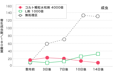 ピーマン コナジラミ類（タバココナジラミ バイオタイプQ）試験成績表