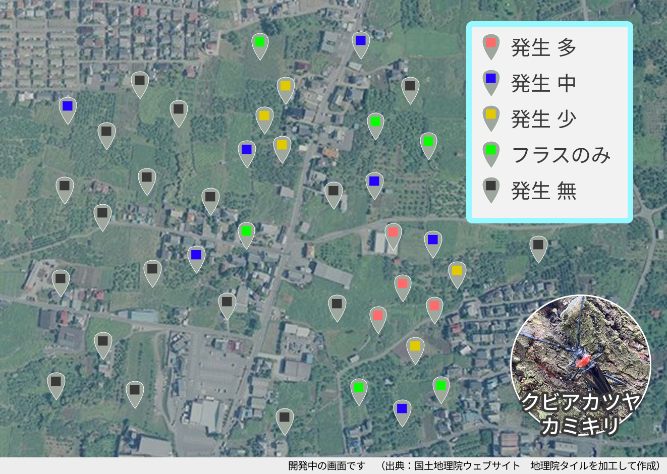 クビアカツヤカミキリ発生調査の効率化イメージ