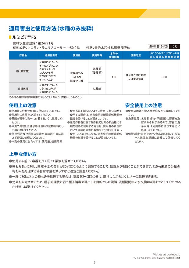 ルミビアFS 水稲版 技術資料