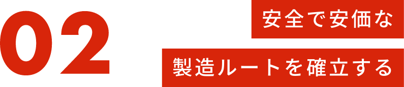 安全で安価な製造ルートを確立する