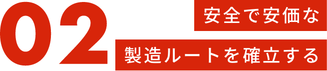 安全で安価な製造ルートを確立する